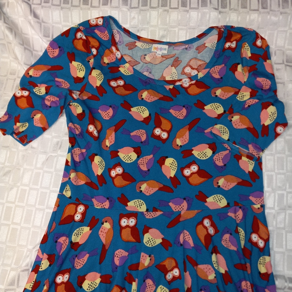 LuLaRoe Women's "Nicole" dress with owl print size 3x